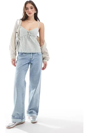 Hollister Low rise baggy jean in light distressed wash