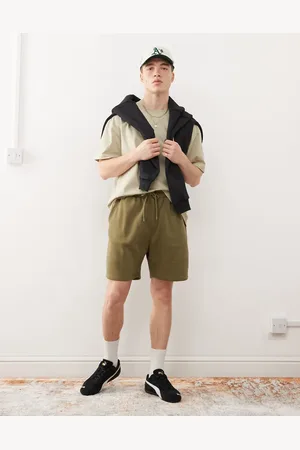 Weekday Jersey shorts in khaki exclusive to ASOS