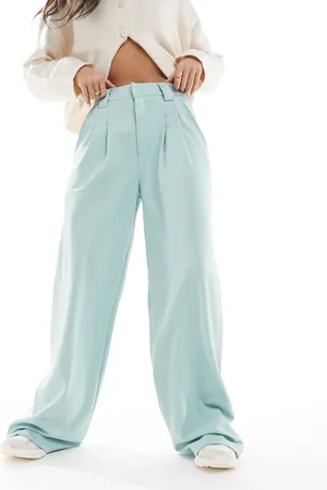 ASOS Wide leg trouser with contrast panel in mint