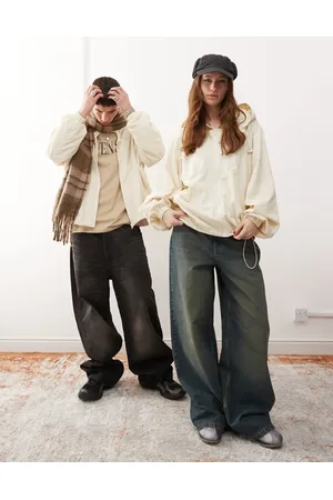 COLLUSION Unisex overhead sports jacket in cream