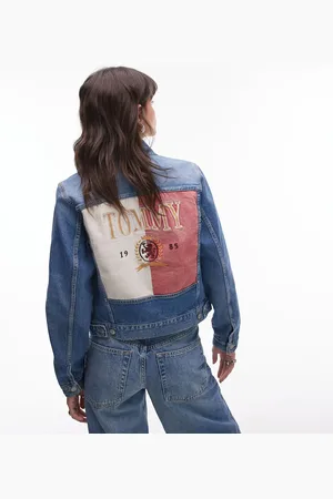 Tommy Hilfiger Heritage flag denim jacket in mid wash