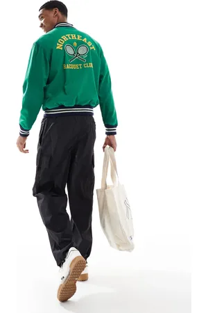 Ralph Lauren Tennis club back applique cotton poplin varsity jacket in mid