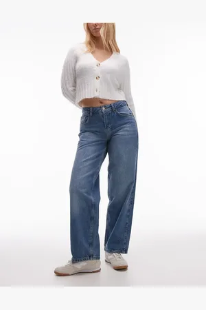 Topshop Hourglass Cinch low rise relaxed jean in mid