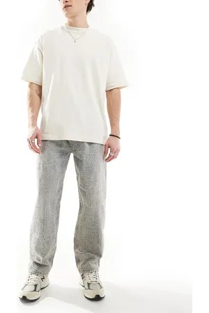 Pull&Bear Baggy fit jacquard jean in washed