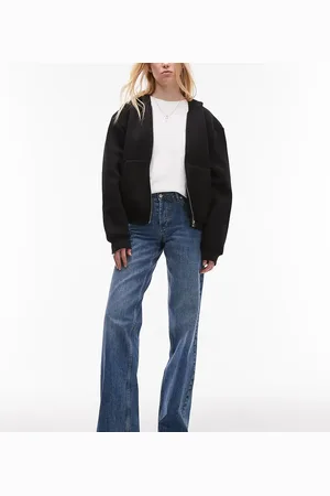 Topshop Tall Ember low rise wide leg jean in mid