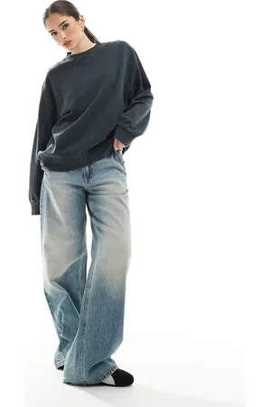 ASOS Oversized sweatshirt in washed charcoal