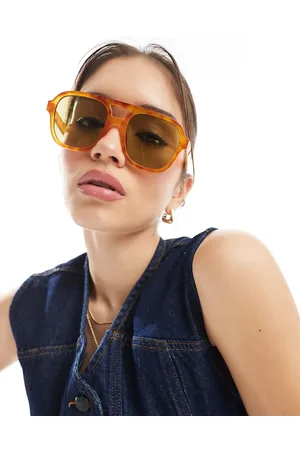 Aire Whirlpool aviator sunglasses in vintage tort with green lens