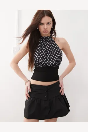 Motel Rania backless top in black polka dot
