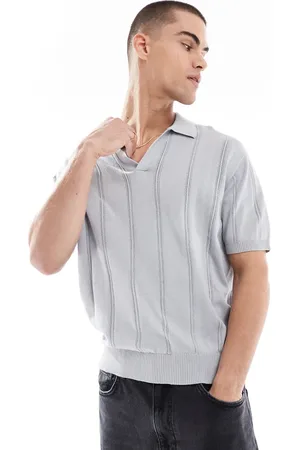 Bershka Knitted polo shirt in