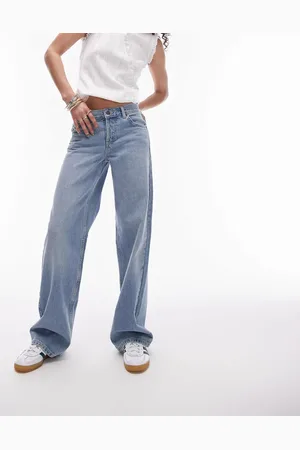 Topshop Ember low rise wide leg jean in bleach