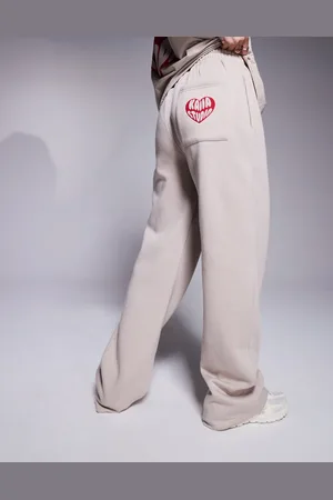 Kaiia Heart back pocket logo jogger co-ord in stone and red
