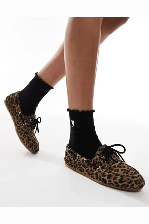 Schuh Lyanna boat shoes in leopard suede