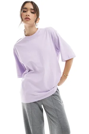 Bershka Oversized boyfriend t-shirt in lilac