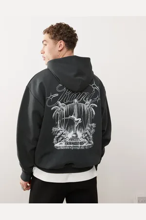 Karl Kani Back print hoodie in charcoal grey
