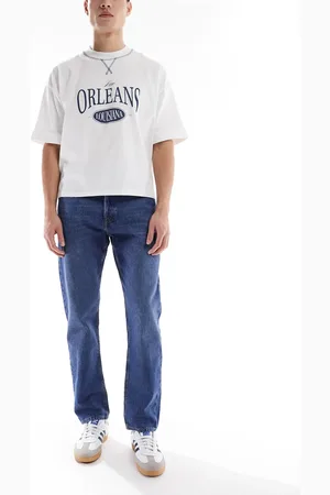 JACK & JONES Chris straight rigid jeans in mid wash