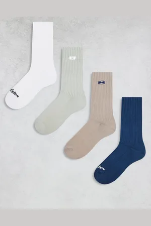 Hollister 4 pack logo detail socks in
