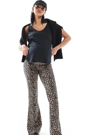 ONLY Flare trousers in leopard print