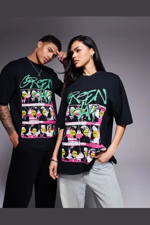 ASOS Unisex oversized license t-shirt with Green Day prints in