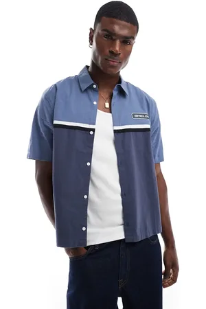 Hollister Americana auto workwear motif back shirt in