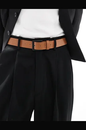 ASOS Faux leather belt with contrast buckle in
