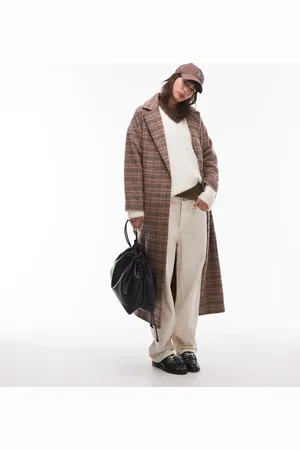 Topshop Heritage check belted formal coat
