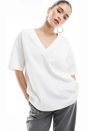 Bershka Oversized v-neck tshirt in