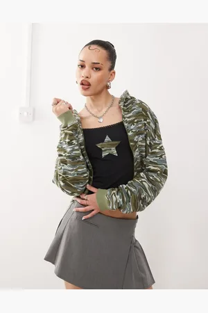 Motel Yukadi zip through hoodie in light camo