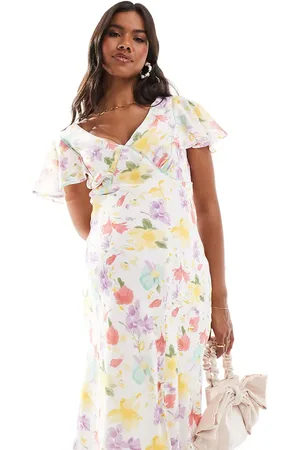 ASOS ASOS DESIGN Maternity seam detail midi tea dress in pastel floral print