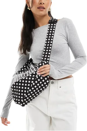 Pieces® XL bumbag in black and white print