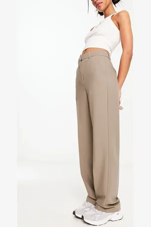 JJXX Mary high waisted tailored trousers in mushroom