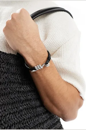 ASOS Faux leather cord bracelet with snake clasp in
