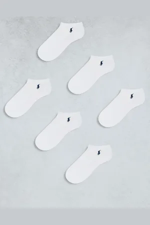 Ralph Lauren 6-pack logo ankle trainer socks in