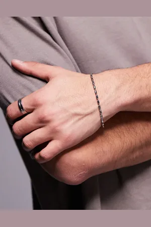 ASOS Waterproof stainless steel oval ball chain bracelet in tone