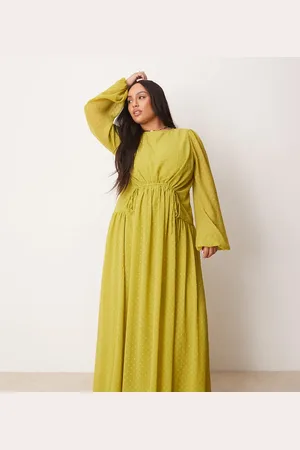 ASOS ASOS DESIGN Curve dobby channel detail maxi dress in pale green