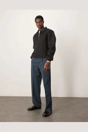 ASOS Oversized boxy quarter zip rugby scuba sweatshirt in