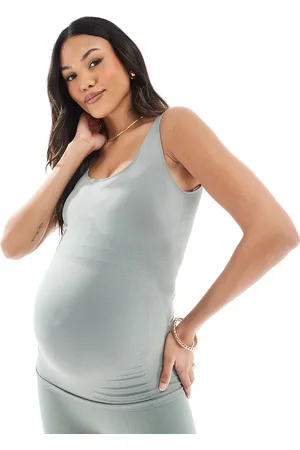 Mama;licious Mamalicious Maternity seamless vest top co-ord in agave