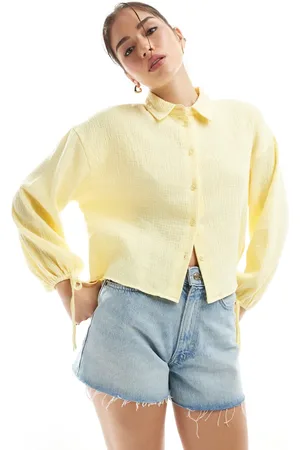ASOS Cropped textured cotton shirt in