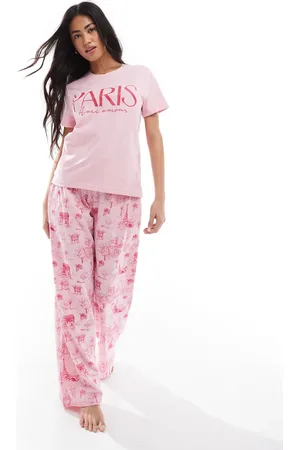 Threadbare Pyjama set in with Paris print