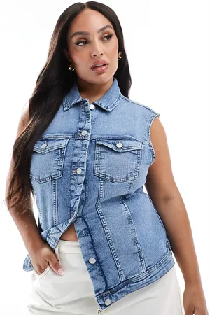 ONLY Denim gilet in light wash