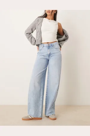 JDY High waisted wide leg jeans in light wash