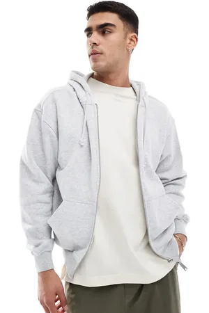 Cotton On Cotton On box fit zip up hoodie in marle