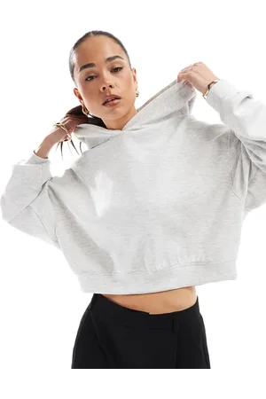 Bershka Boxy hoodie in marl
