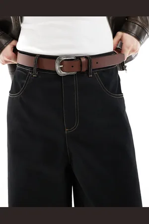 Hollister Thrifted western inspired belt in antique brown