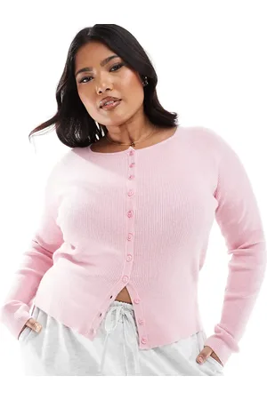 ASOS ASOS DESIGN Curve fitted ribbed cardigan in