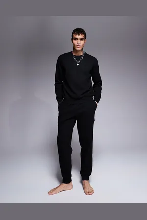 Armani Exchange Emporio Armani bodywear co-ord crew neck textured jogger in