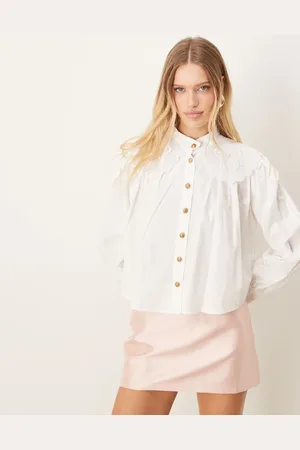 Sister Jane Bow embroidered blouse top in pearl