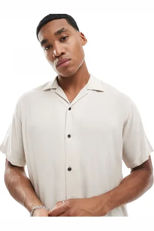 JACK & JONES Revere collar shirt in beige