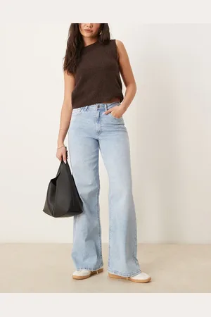 JDY High waist wide leg jeans in light