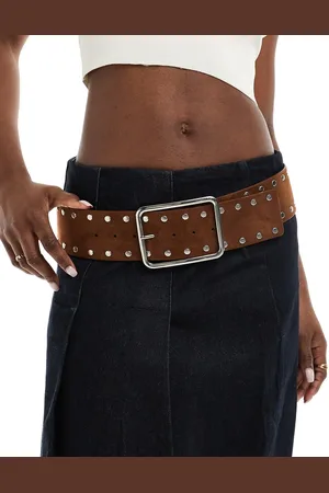 Stradivarius Wide studded belt in