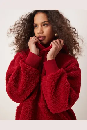 ASOS Oversized borg hoodie in